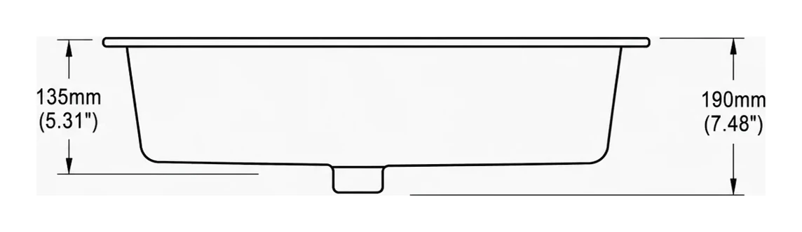 UB0324 cross-section — depth in mm and inches