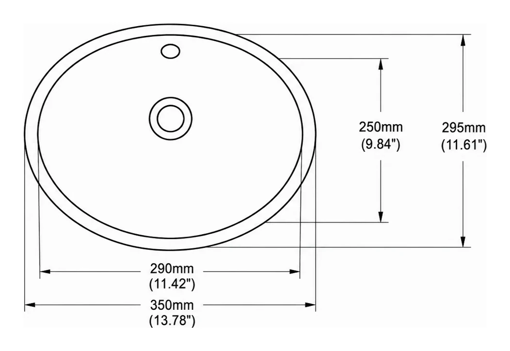 UB0413 plan view — dimensions in mm and inches