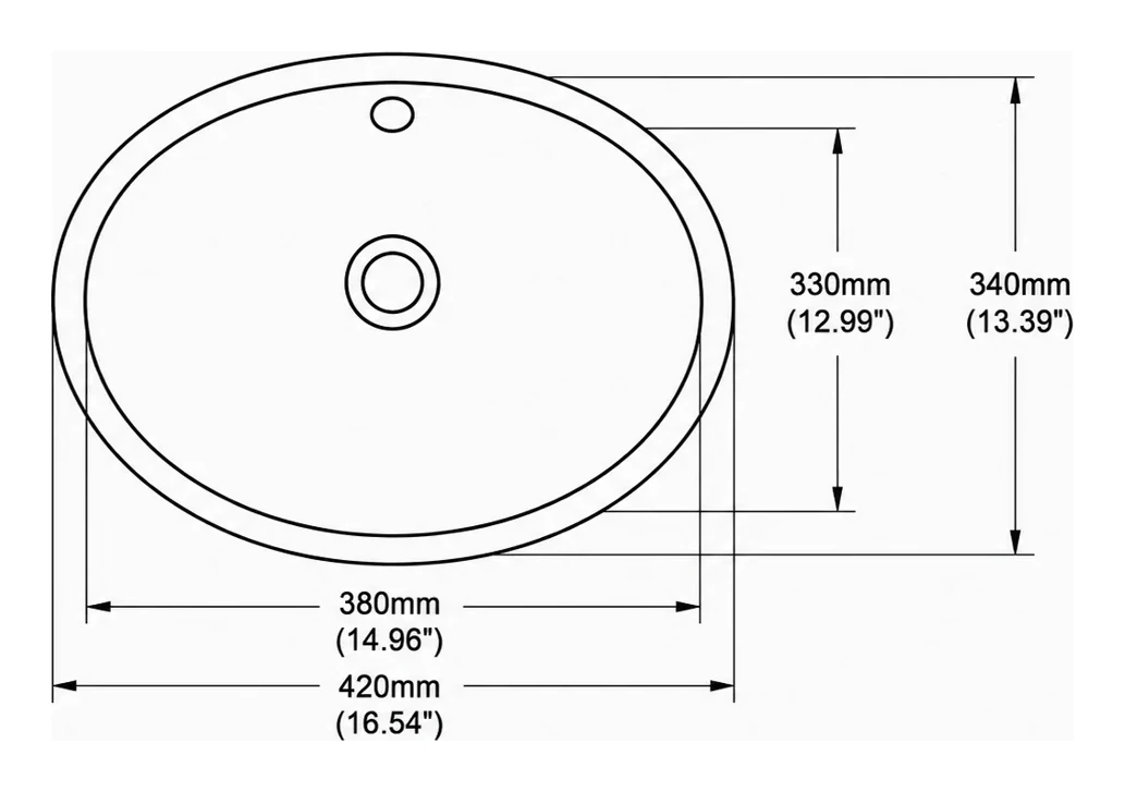 UB0416 plan view — dimensions in mm and inches