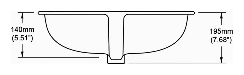 UB0416 cross-section — depth in mm and inches