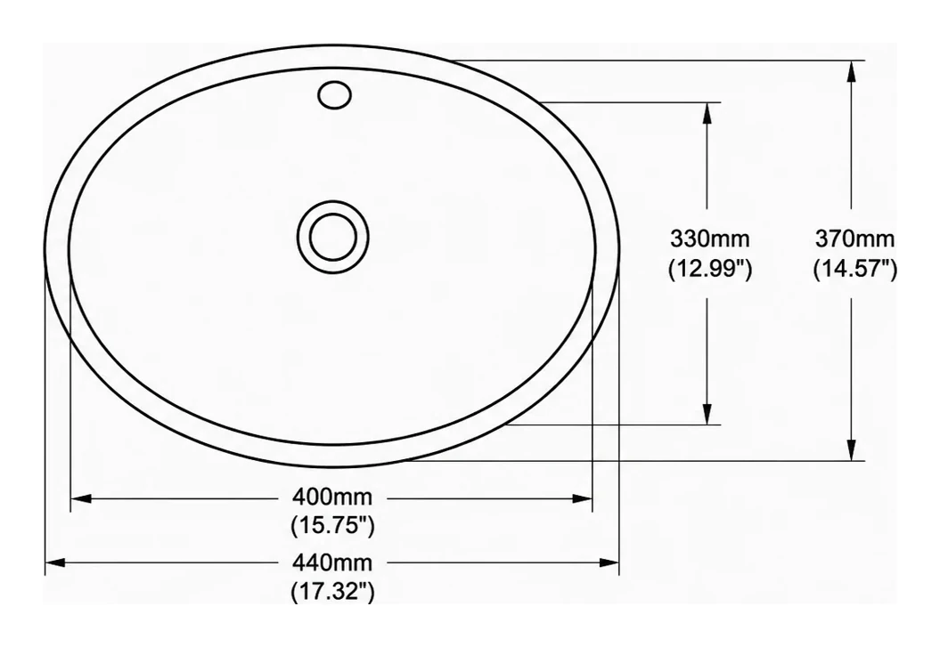 UB0417 plan view — dimensions in mm and inches