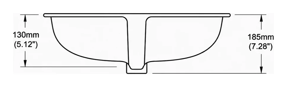 UB0417 cross-section — depth in mm and inches