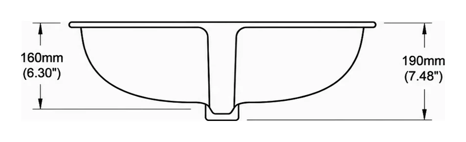 UB0418-1 cross-section — depth in mm and inches