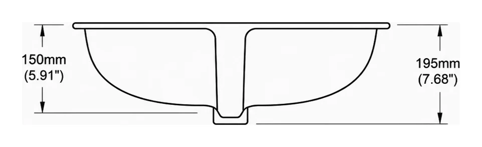 UB0418 cross-section — depth in mm and inches
