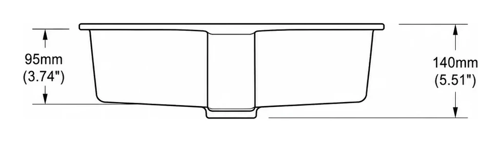 UB0512 cross-section — depth in mm and inches