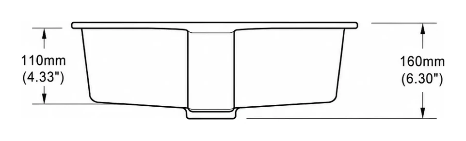 UB0514 cross-section — depth in mm and inches