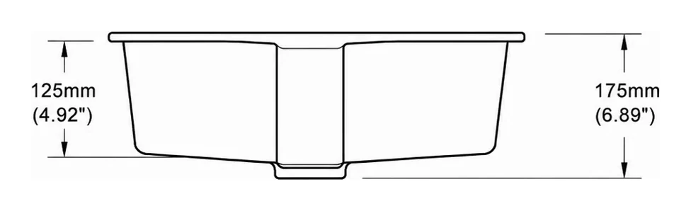 UB0516 cross-section — depth in mm and inches