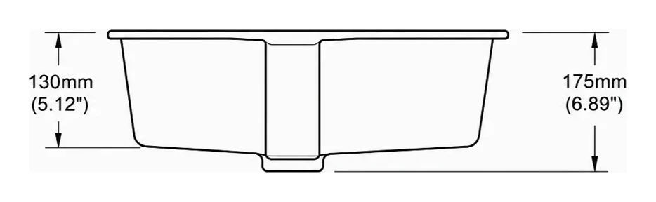 UB0616 cross-section — depth in mm and inches