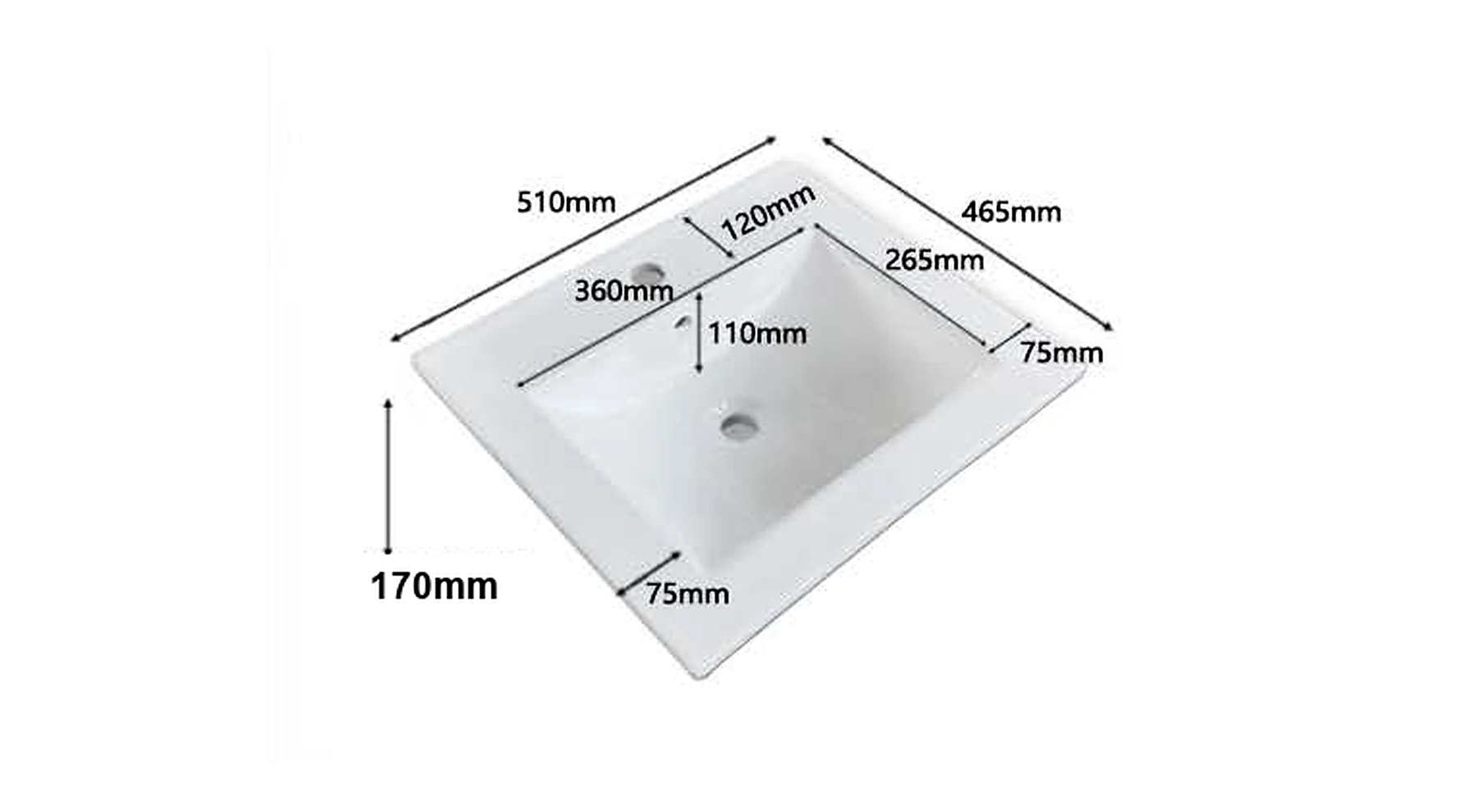 VB105 plan view — dimensions in mm and inches