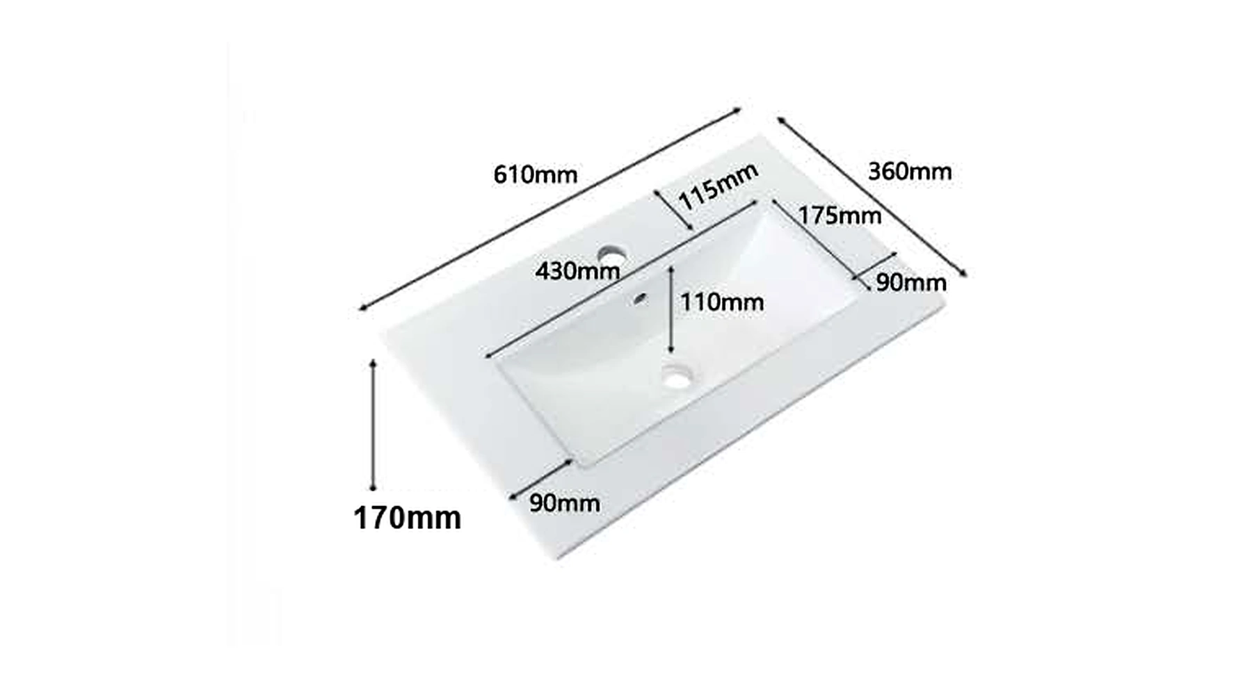 VB107 plan view — dimensions in mm and inches