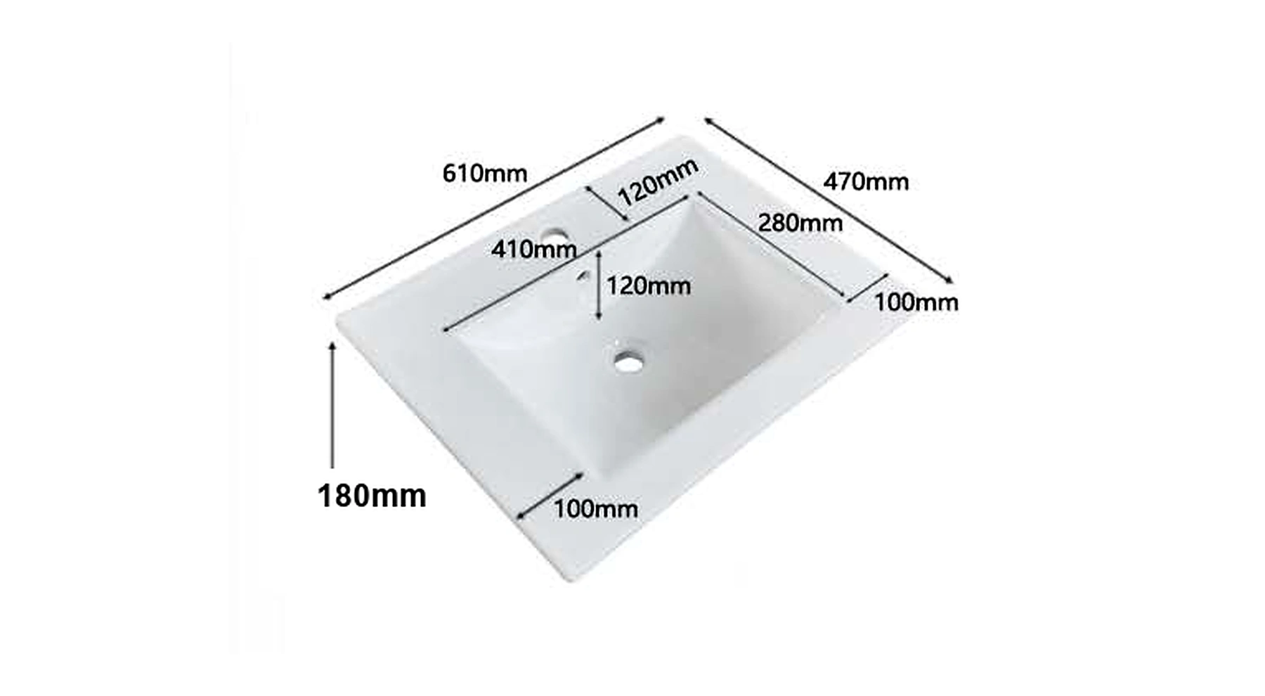 VB110 plan view — dimensions in mm and inches