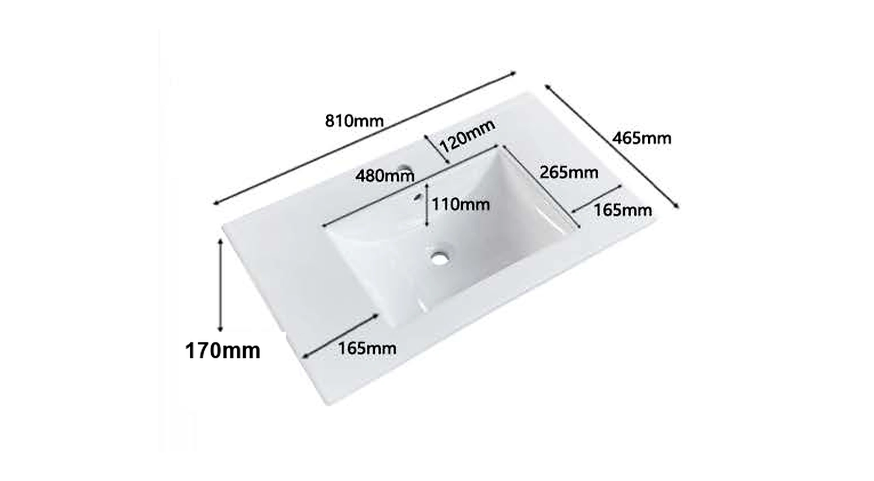 VB115 plan view — dimensions in mm and inches