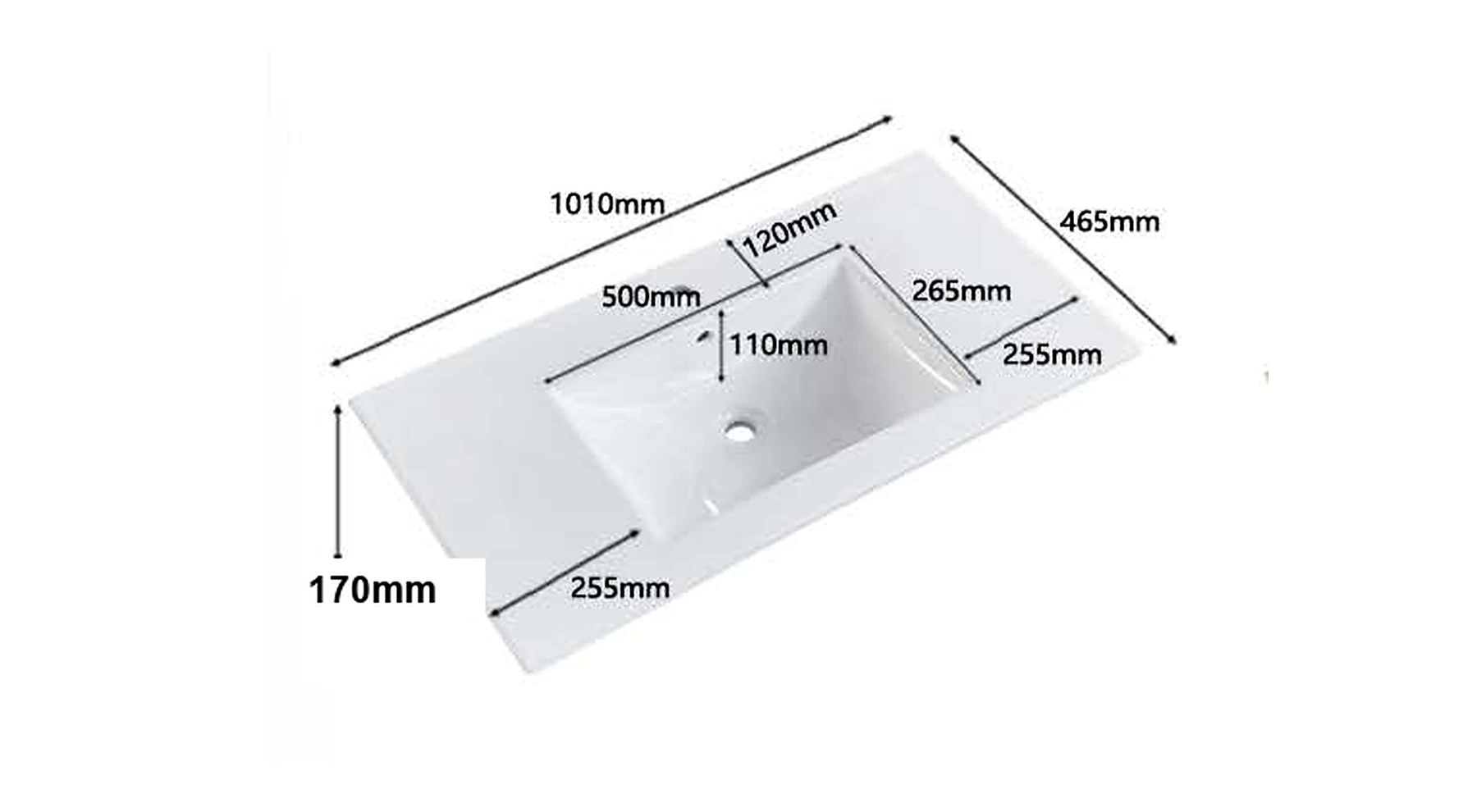 VB117 plan view — dimensions in mm and inches
