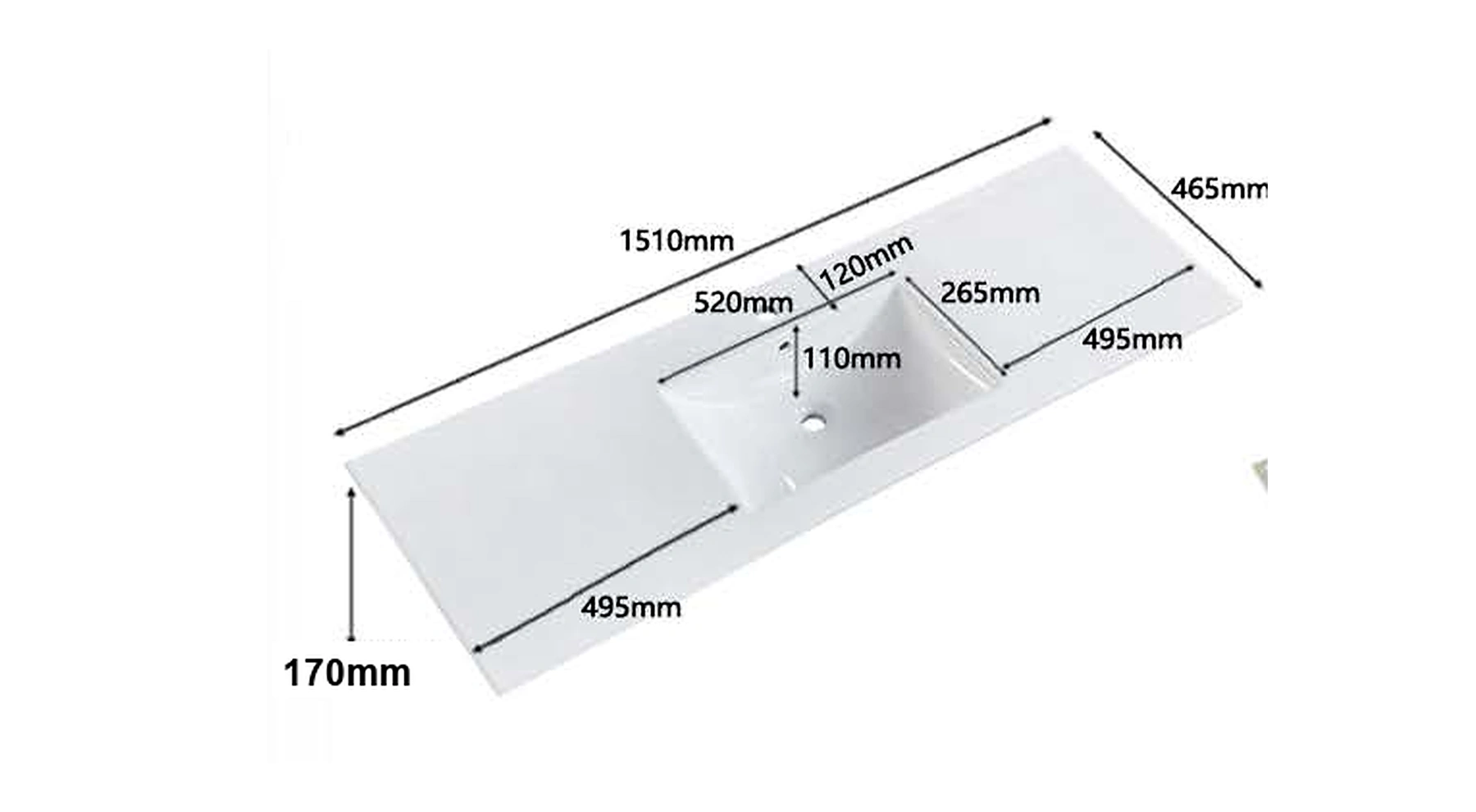 VB120 plan view — dimensions in mm and inches
