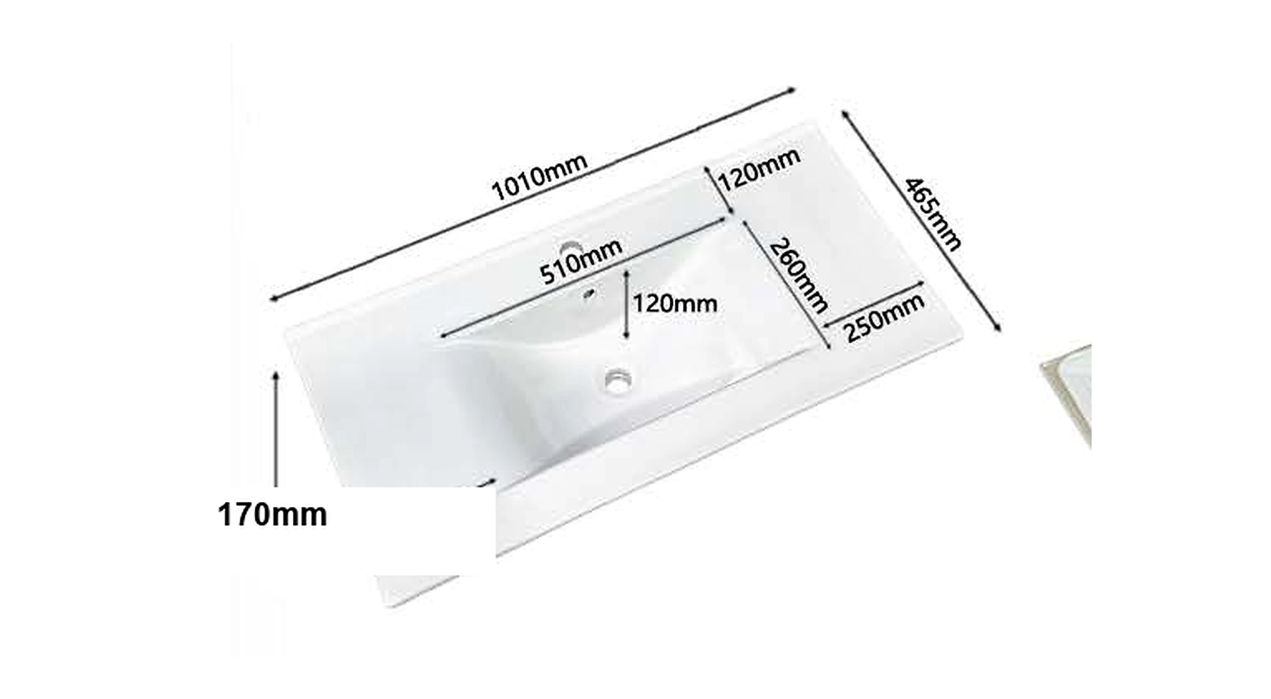VB406 plan view — dimensions in mm and inches