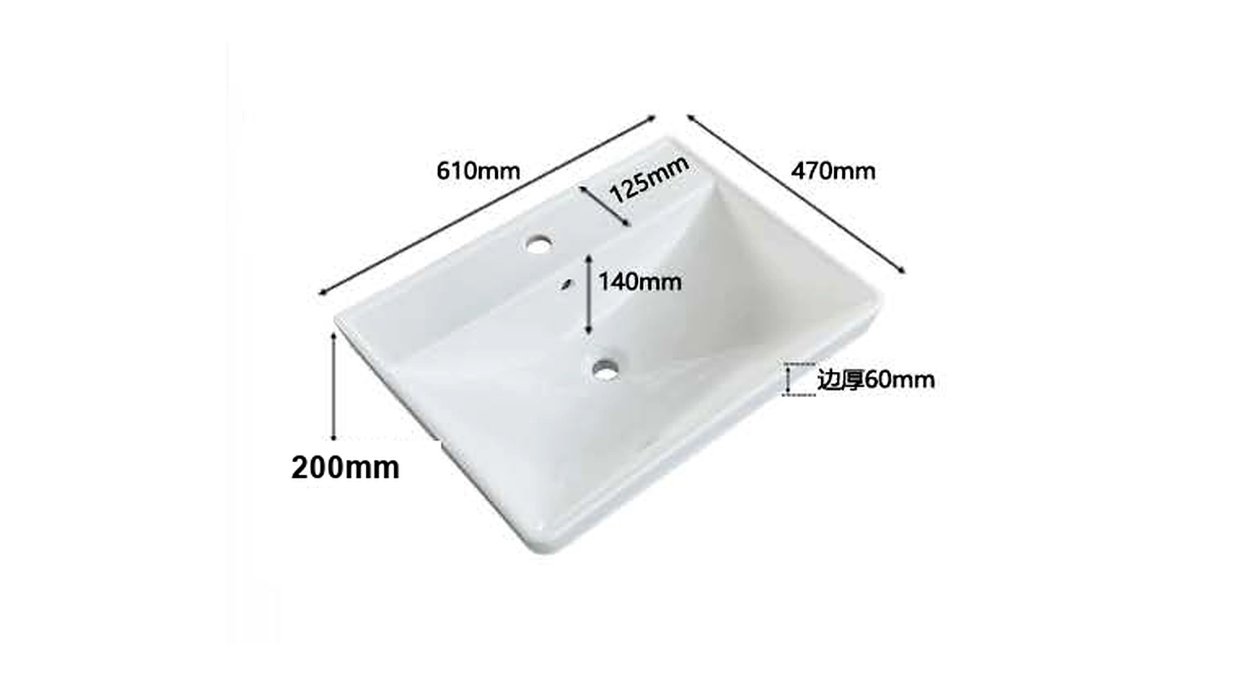 VB501 plan view — dimensions in mm and inches