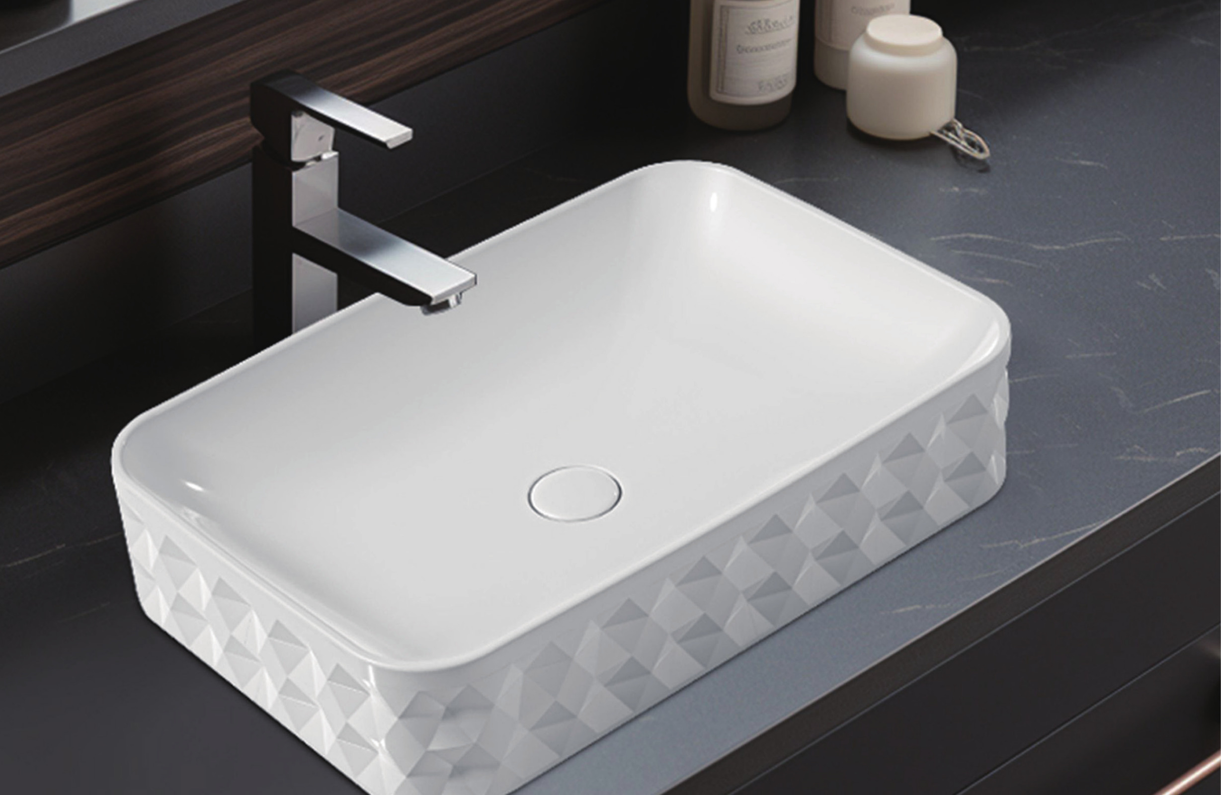 Chengda OEM ODM custom ceramic basin manufacturing - diamond series art basin